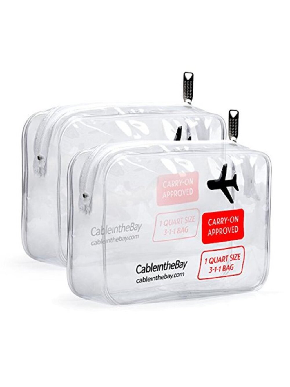 Clear Travel Toiletry Bag TSA Approved Quart Size Airport Airline 2 Pack Kit Men